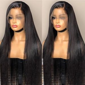 HD lace frontal human hair 250% lace wig pre plucked 13x4 transparent lace front